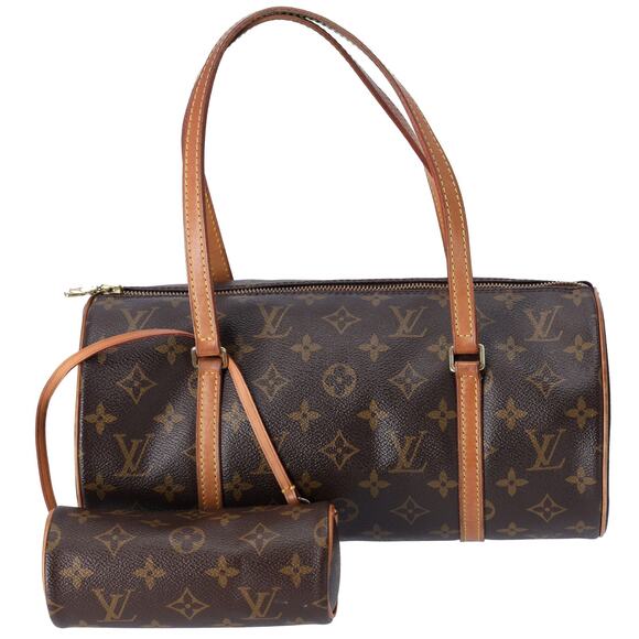 Louis Vuitton Papillon 30 Monogram Cylinder Handbag M51385 + Pouch